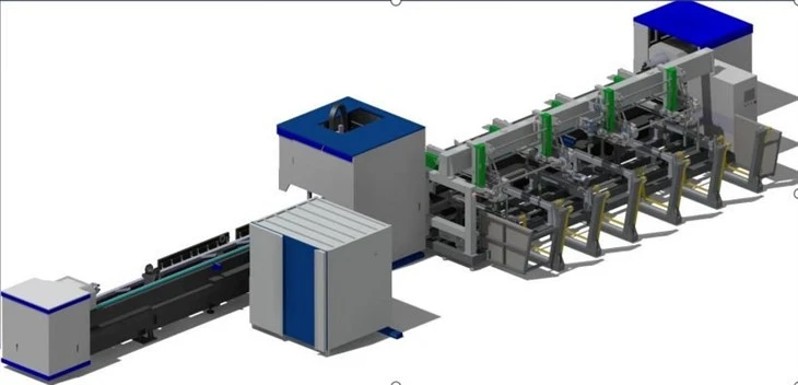 CNC Metal Pipe Laser Cutting Machine Tube Laser Cutter With Automatic Feeding System