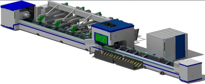 CNC Metal Pipe Laser Cutting Machine Tube Laser Cutter With Automatic Feeding System