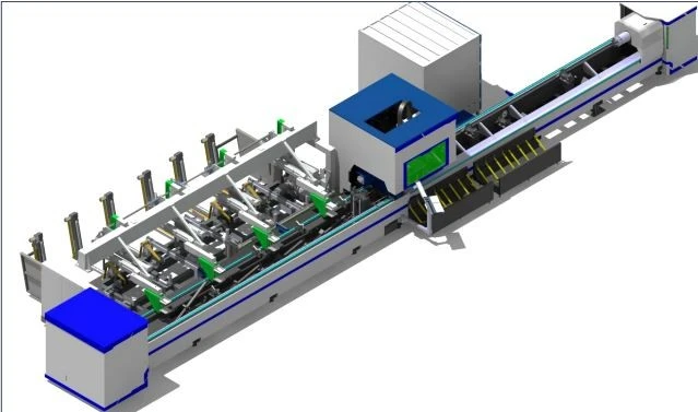 CNC Metal Pipe Laser Cutting Machine Tube Laser Cutter With Automatic Feeding System