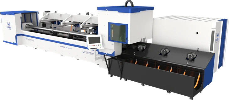 CNC Metal Pipe Laser Cutting Machine Tube Laser Cutter With Automatic Feeding System